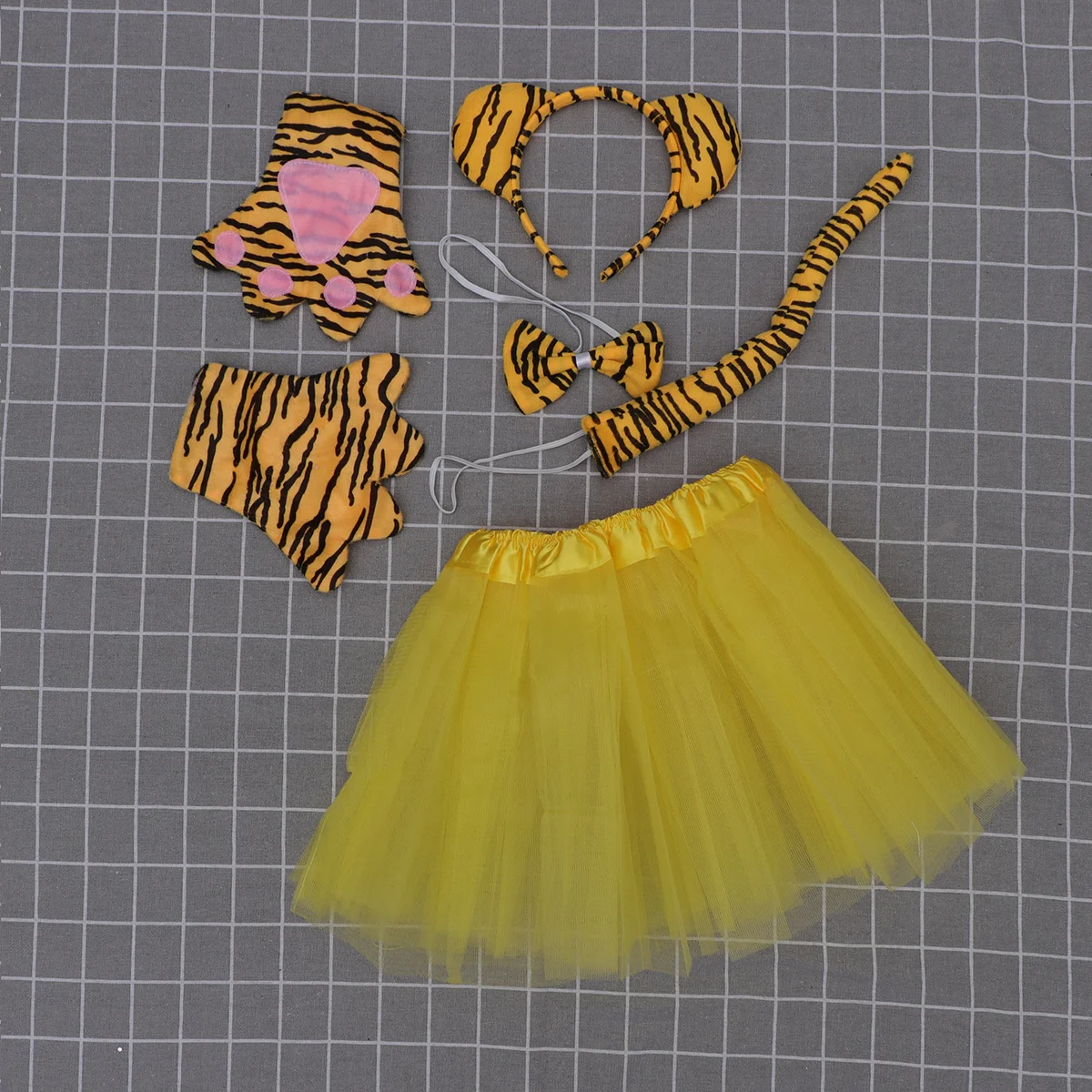 

5 шт., аксессуары для костюмов, повязка на голову, галстук-бабочка, перчатки с хвостом, газовая юбка, вечерние, день рождения, Рождество, принадлежности для косплея