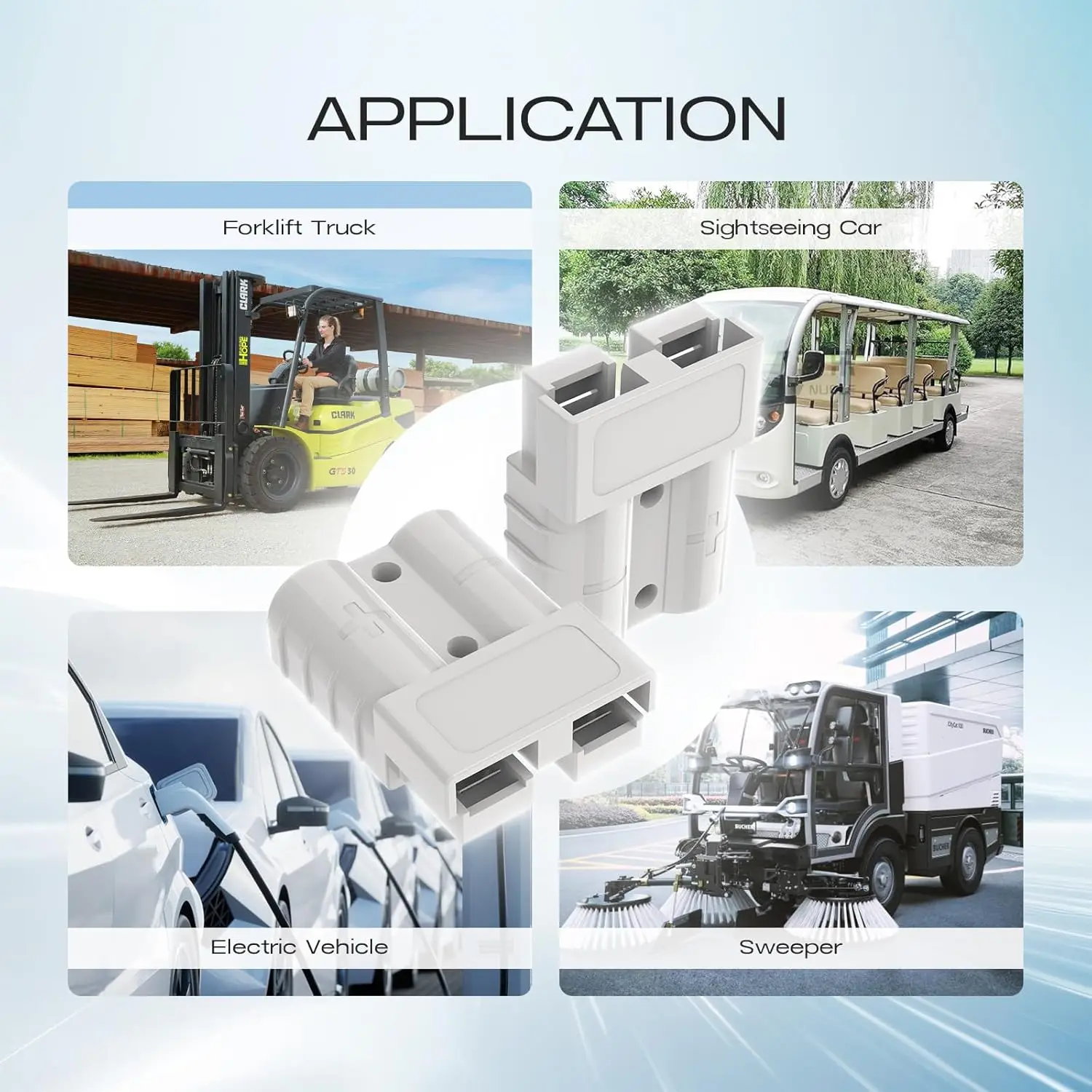 أندرسون موصل 50A-600 فولت رمادي 2 قطعة بطارية الاتصال السريع قطع البطارية موصل سريع سلك تسخير التوصيل عدة