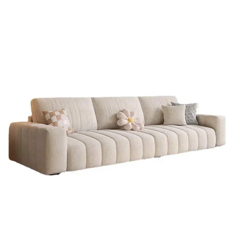 Piano keys cream wind square three people modern small apartment tofu block technology cloth art sofa