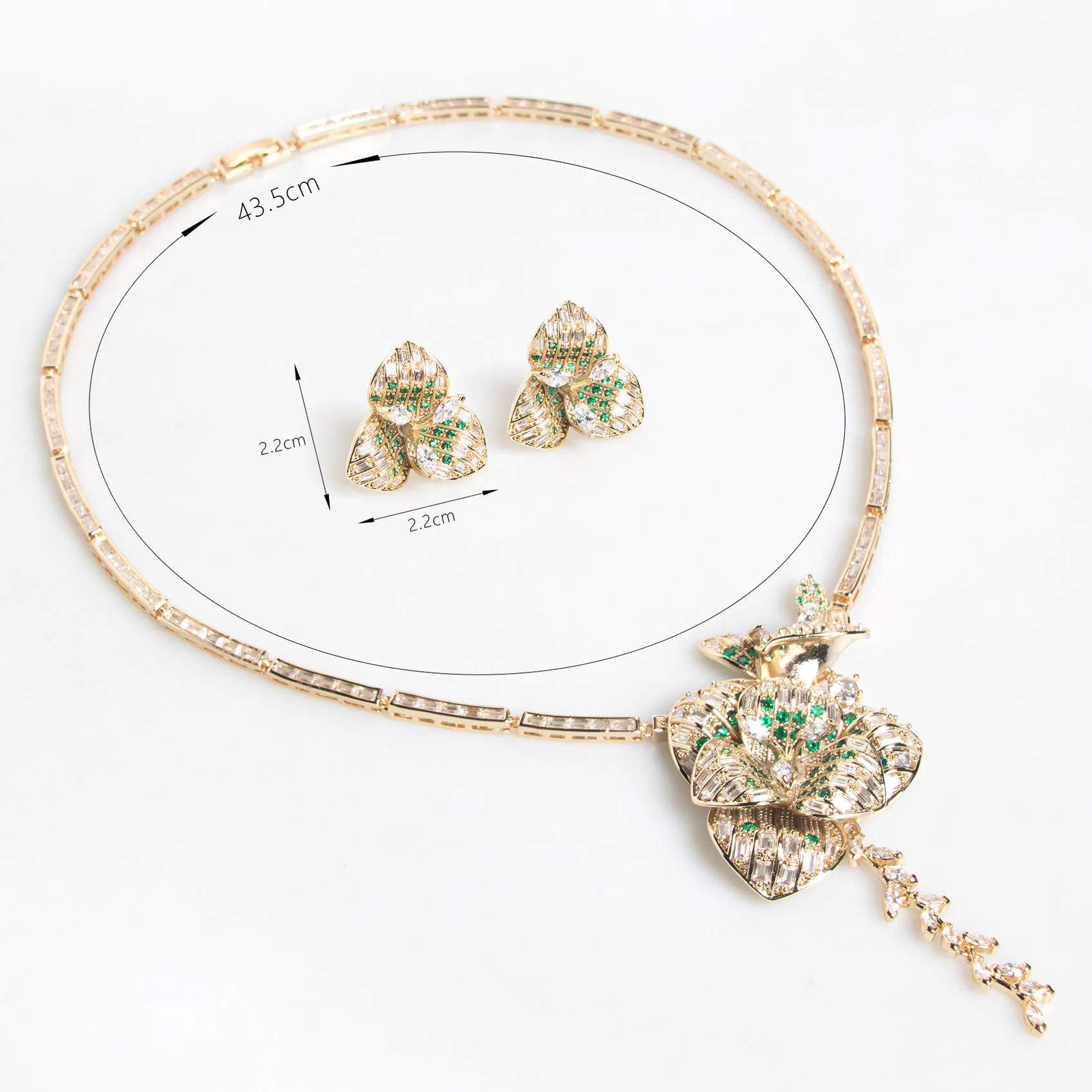 2 peças rosas com zircônia acessórios de joias colar feminino brincos conjunto deslumbrante para coquetel vestido de casamento festa M-102