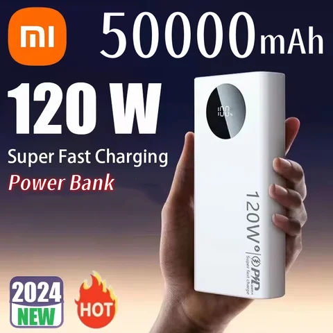 Xiaomi 120W 50000mAh 대용량 보조베터리 iPhone Samsung Huawei 2024 용 고속 충전 보조베터리 휴대용 배터리 충전기