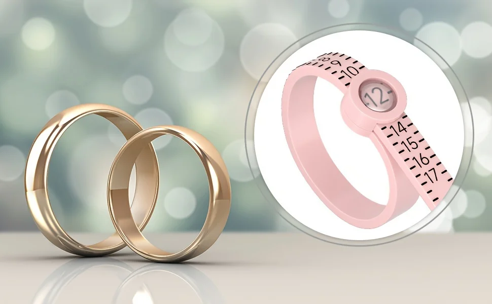 1 Stück verstellbares Ringgrößenmessgerät – wiederverwendbare Fingergrößenlehre für die Schmuckgrößenmessung, 1–17 USA-Ringgrößenführer (Rosa) – Detail 3