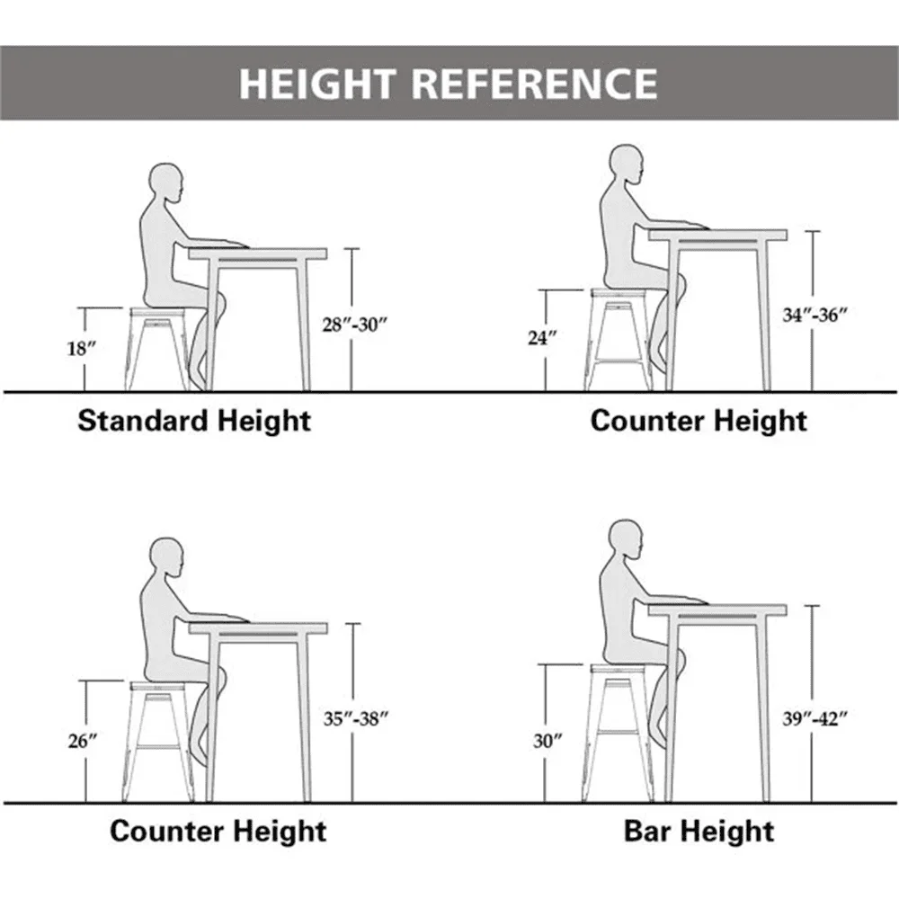 Kursi Bar Logam 24" Set 4 Bangku Tinggi Counter dengan Gunmetal Punggung Rendah Atas Kayu