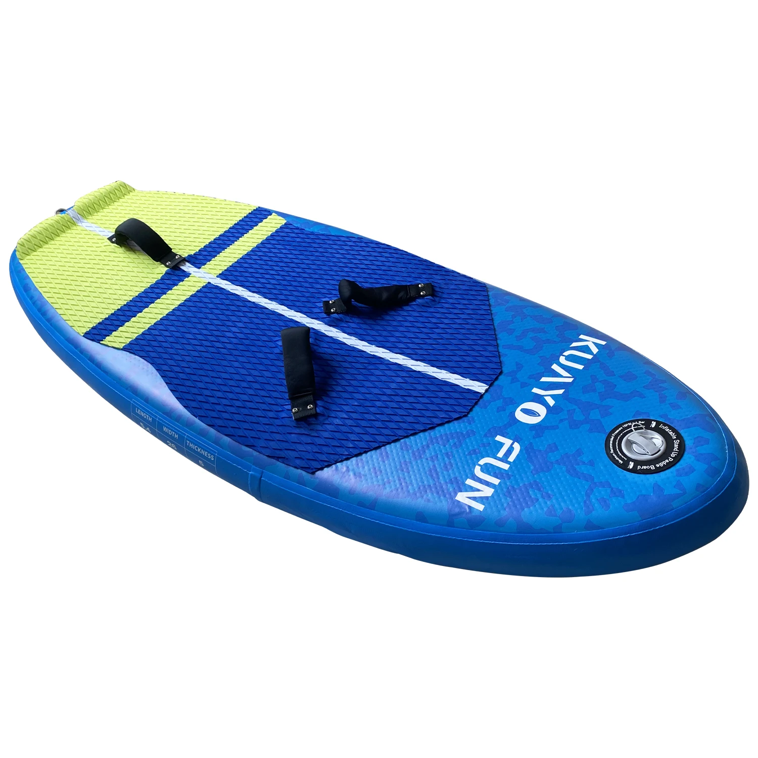 KUAYO 140L 110L Carbon Inflatable Surfing Foilboard Hydrofoil Blue PVC Water Play Paddle Board with Wire Drawing Material