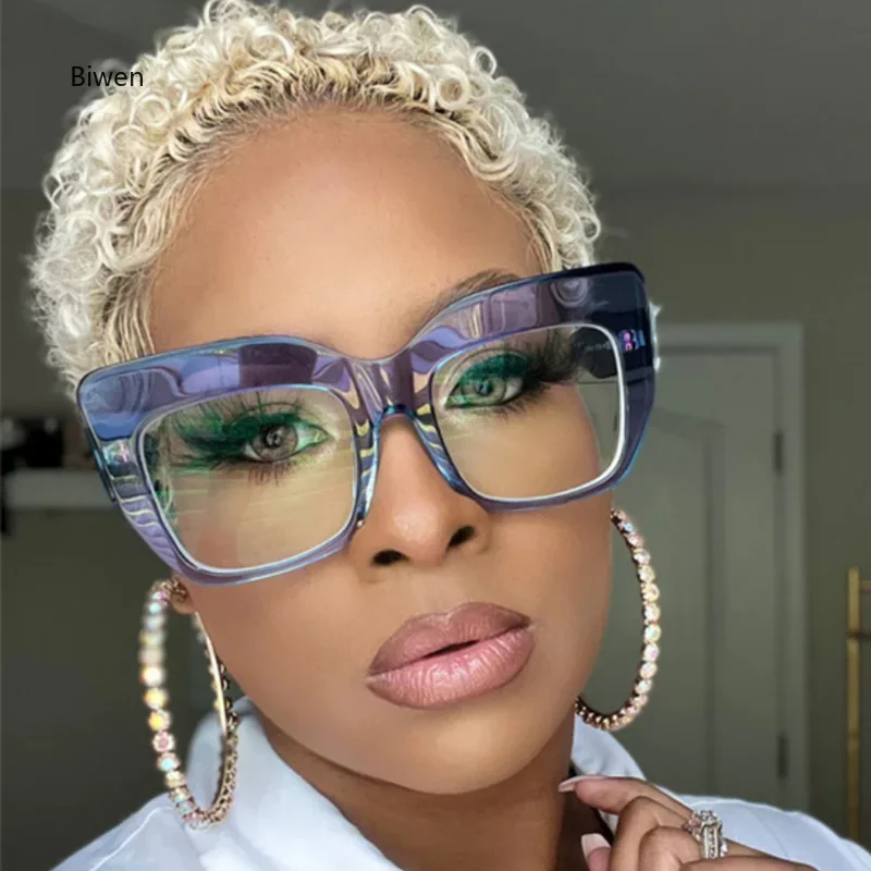 Large Cat Eye Glasses For Women Men Y2K Retro Clear Lens Glasses Trendy Party Favors Spectacles Frame blue light glasses очки