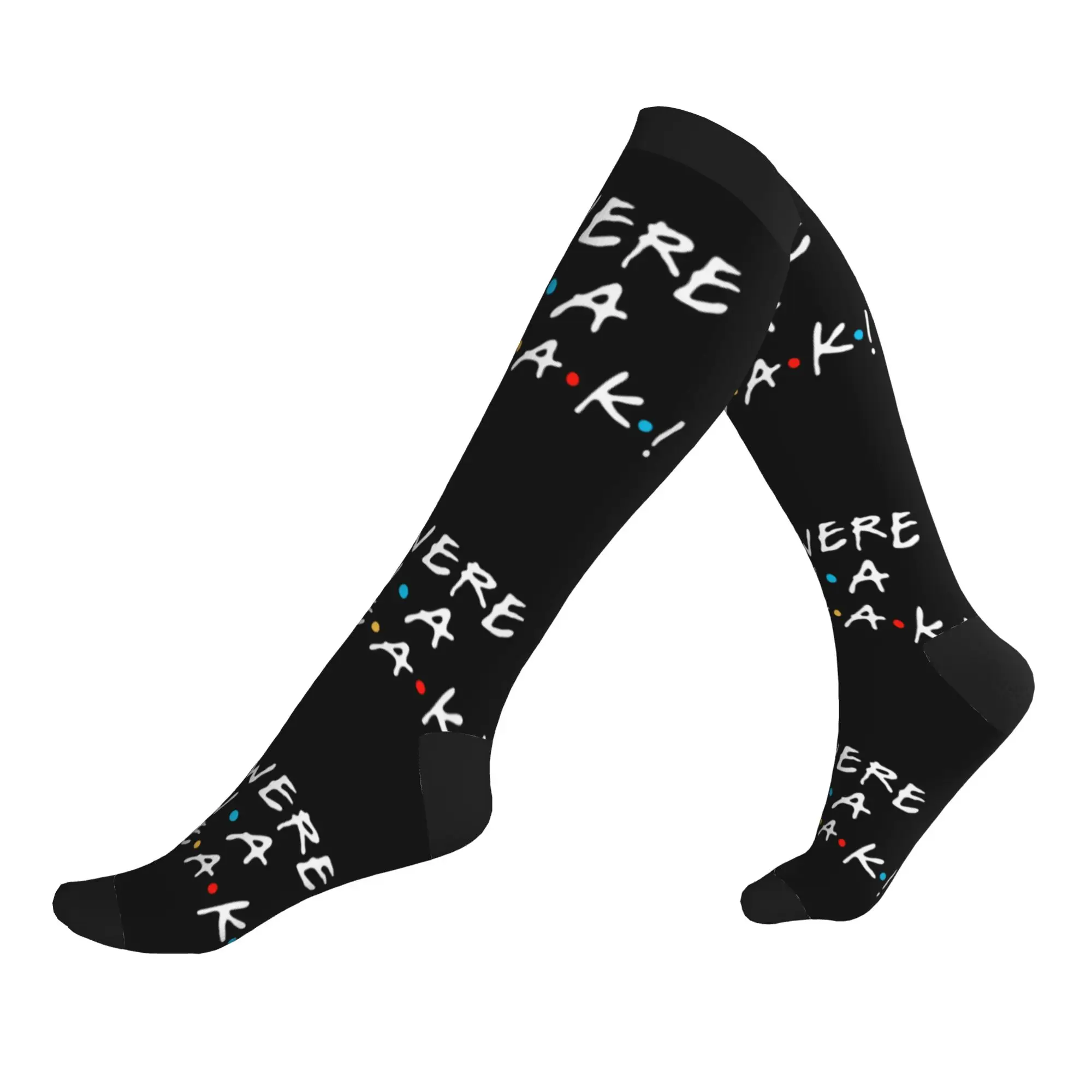 Calcetines con cita divertida del programa de televisión Friends para hombres y mujeres, cálidos y divertidos, con la frase: We Were On A Break Calcetines Deportivos de Compresión