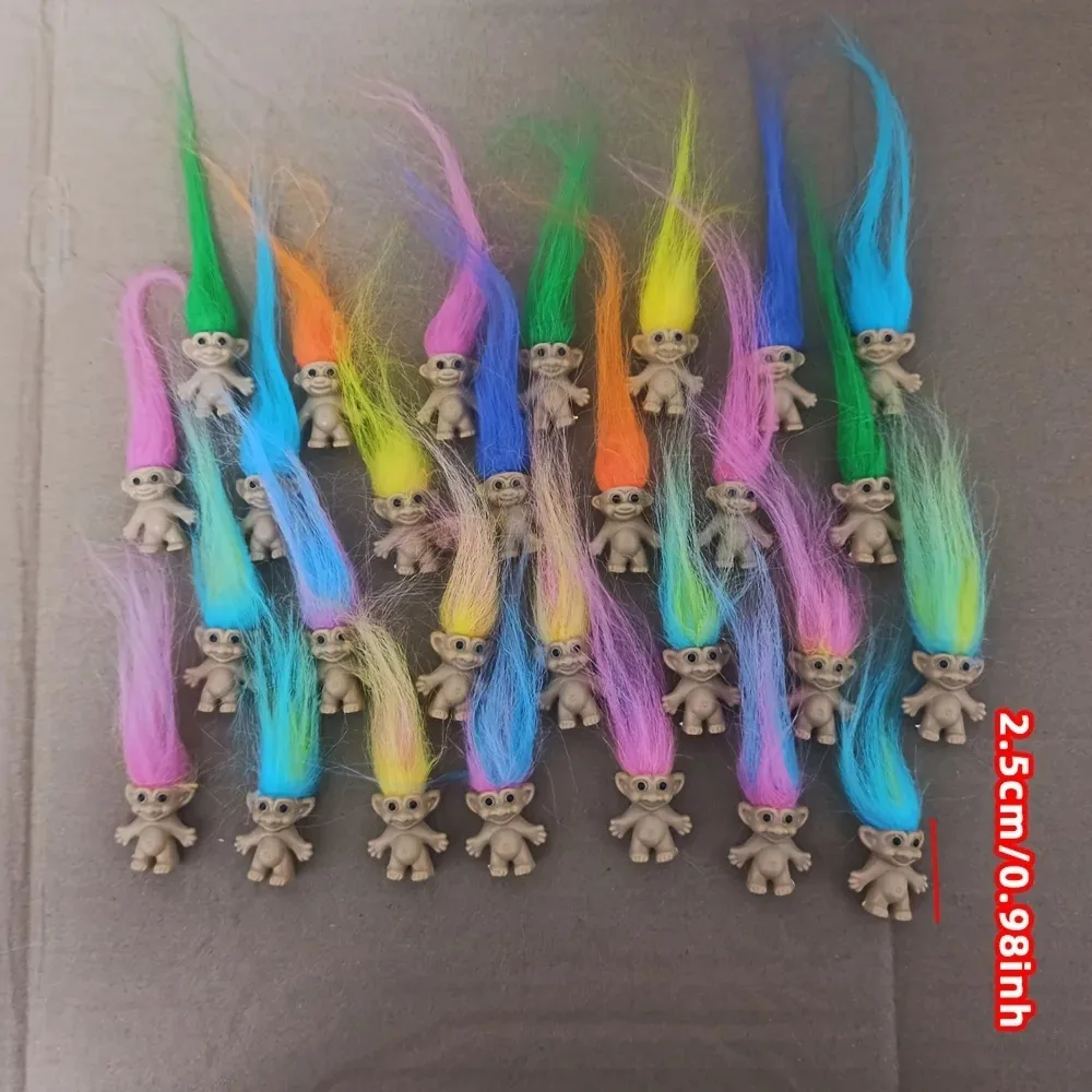 Troll Dolls, Vintage Trolls Lucky Doll Figures, Chromatic Adorable Cute Little Guys Collection, Party Favors,Christmas,Halloween image 6
