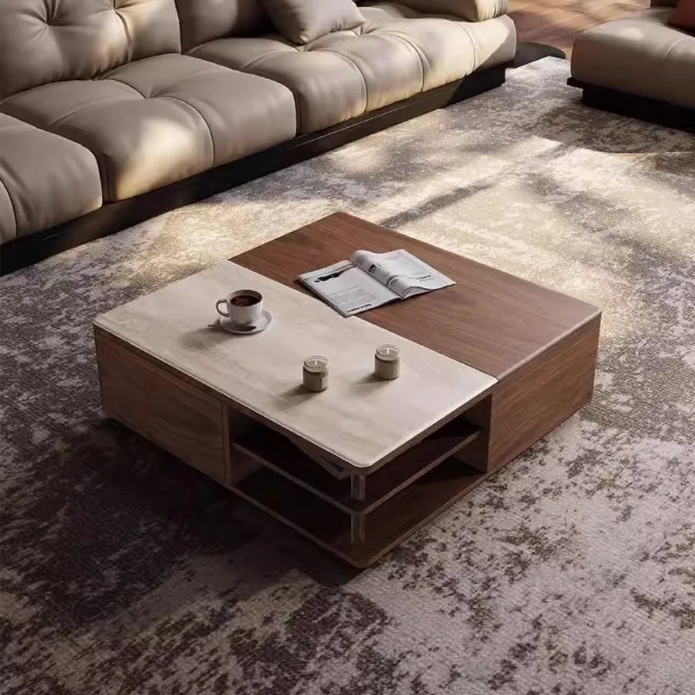 

Square Luxury Coffee Table Storage Designer Premium Modern Coffee Table Aesthetic Vintage Muebles Para El Hogar Home Furniture