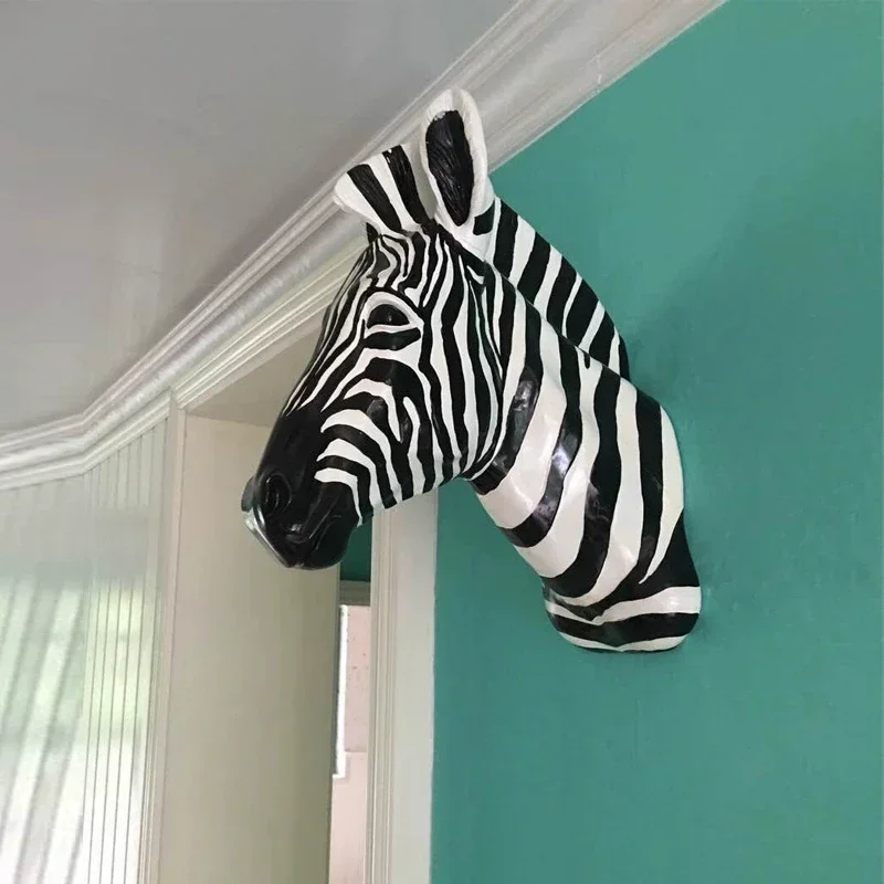 Wall Decoration Sculpture Zebra Statue Home Accessories Resin Animal Horse Christmas Room Decor Nodic