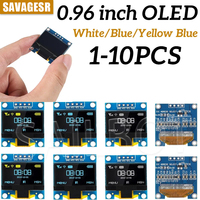 1-10PCS 0.96 Inch OLED Display Module I2C IIC SPI Serial 128X64 SSD1315 LCD 3.3-5V 4 Pin White/Blue/Yellow Blue for Arduino