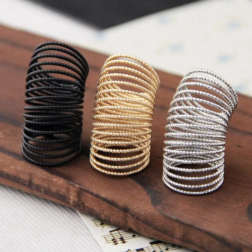 Valentine's Day Gift Men Alloy Couple Korean Style Finger Ring Finger Buckle Threaded Spring Ring Women Jewelry Accessories