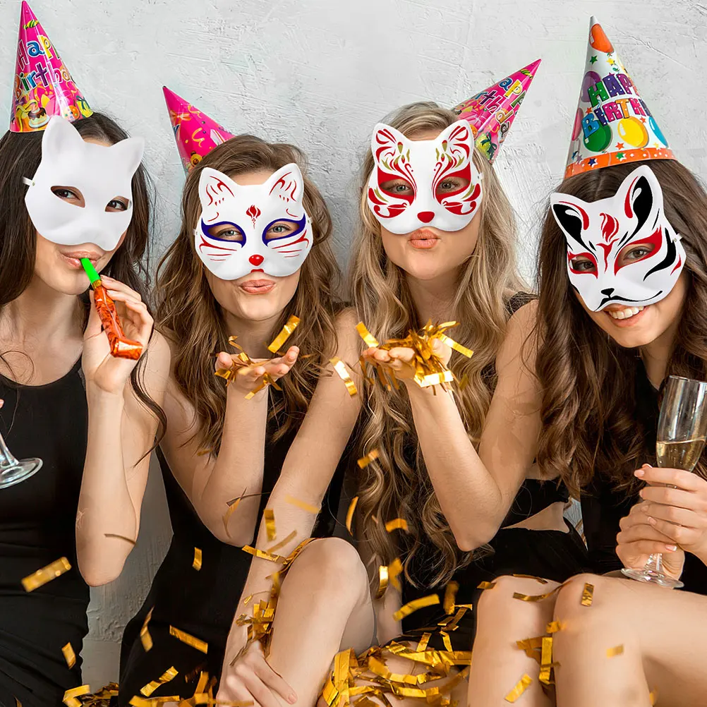 

9Pcs DIY White Paper Mask Blank Masquerade Masks Unpainted Paintable for Halloween Party Costume Art DIY Paper Mask