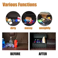 Car Trunk Organizer Box, Large Capacity, Auto Multiuse Tools, Storage Bag, Stowing, Tidying, Leather, Folding for Emergency 4
