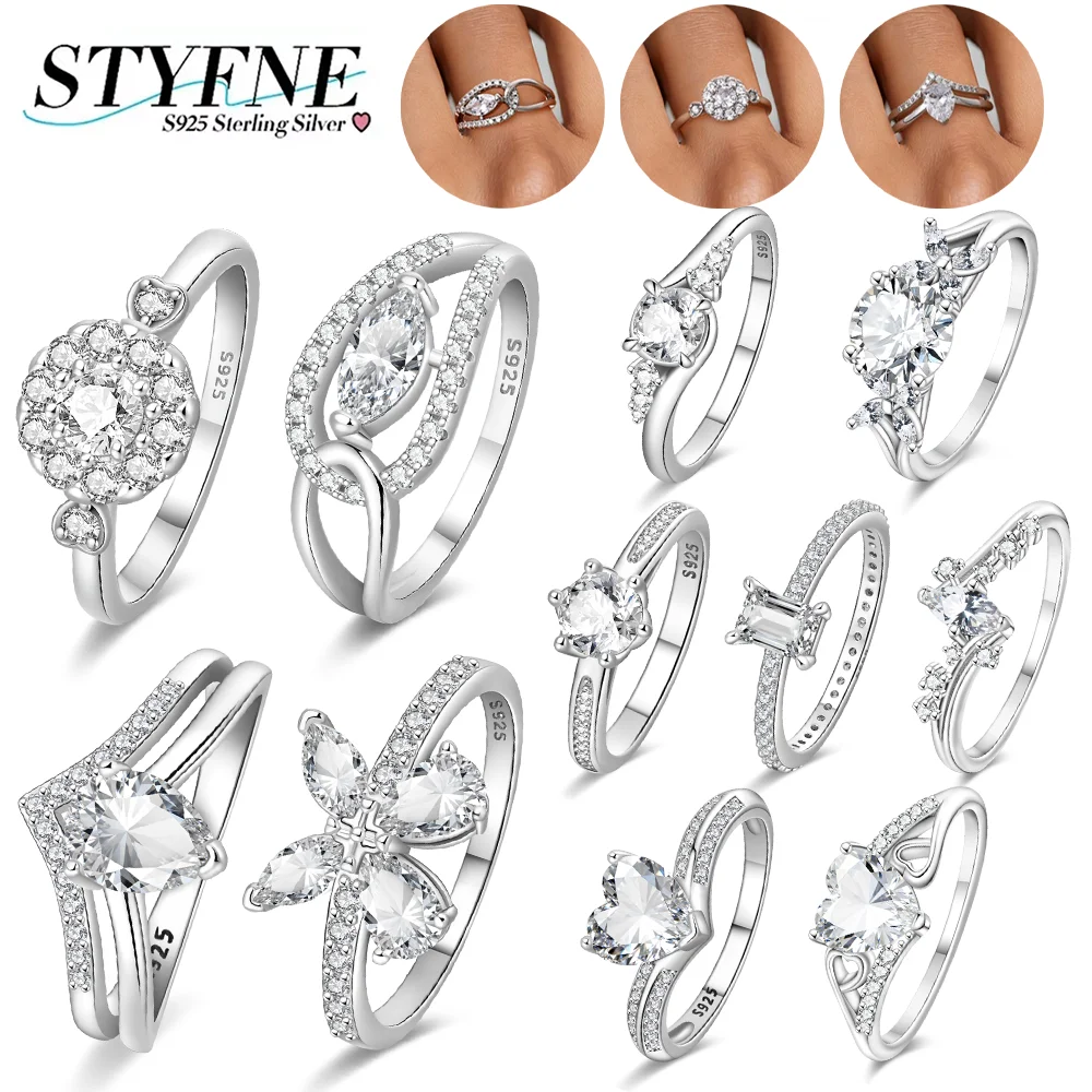 

New 925 Sterling Silver Elegant Ring Vast Sky Love Zircon Butterfly 7-9 Yards Closed Rings for Women Fine Jewelry Birthday Gifts