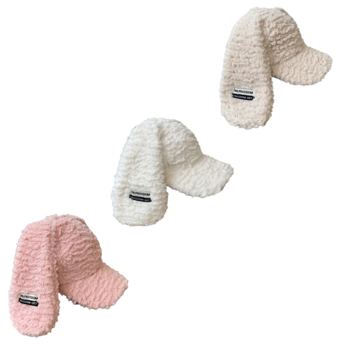 

Lamb Hair Rabbit Ear Baseball Cap Soft Comfortable Thick Warm Hat Woman's Autumn and Winter Big Head Circumference Duckbill Cap
