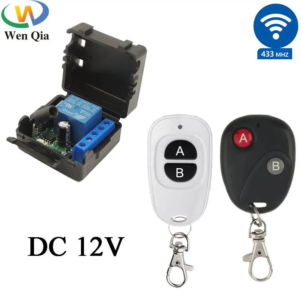

12V Wireless Remote Control Switch Electronic Lock Switch 10A Relay Module Rf 433MHz Transmitter Key Fob for DIY/Car/LED ON OFF