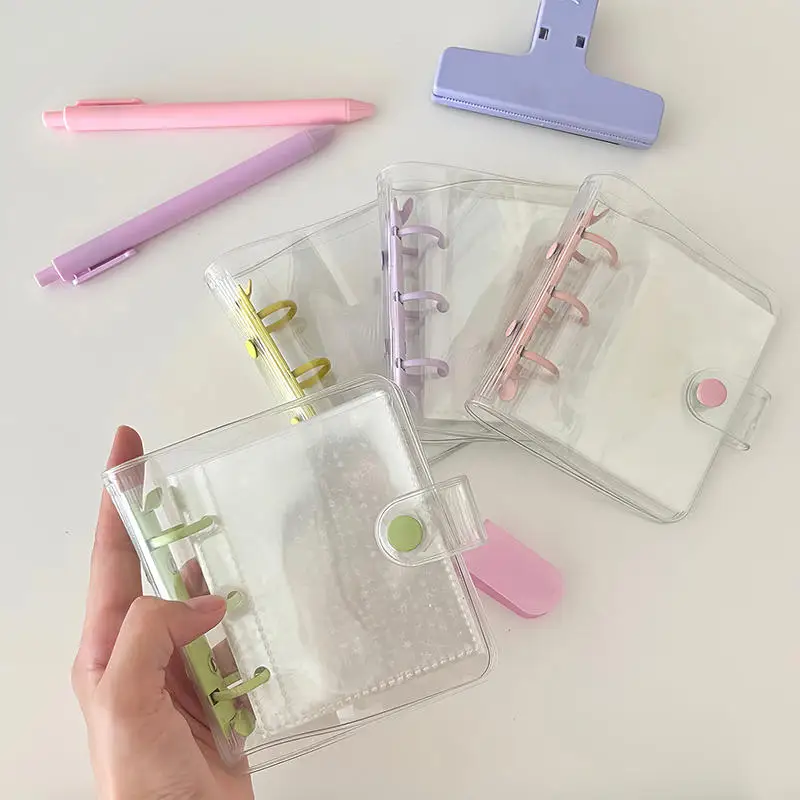 Álbum de tarjetas de Color sólido, Mini álbum de fotos de 3 pulgadas, álbum de ídolo para perseguir estrellas, libro de almacenamiento de tarjetas pequeñas, bolsa de almacenamiento de tarjetas de 3 agujeros
