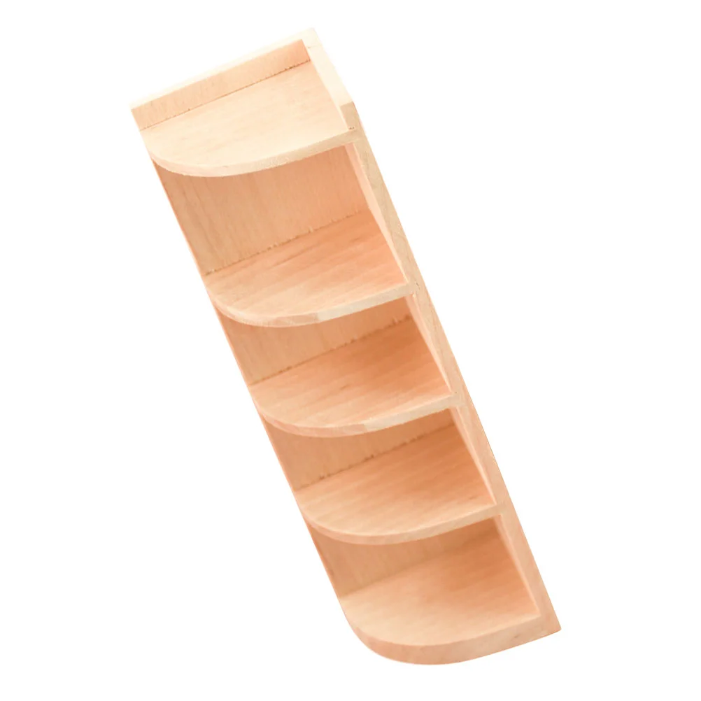 Mini Corner Cabinet Imitation Shelf Simulation Furniture Model Adornment Playhouse Prop Kids Bookshelf Toy