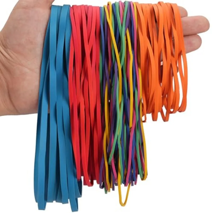 Rubber Bands Assorted Sizes Multicolor 0.5lbs 4 sizes large rubber bands heavy duty Elastic Bands for Office supplies size#117A