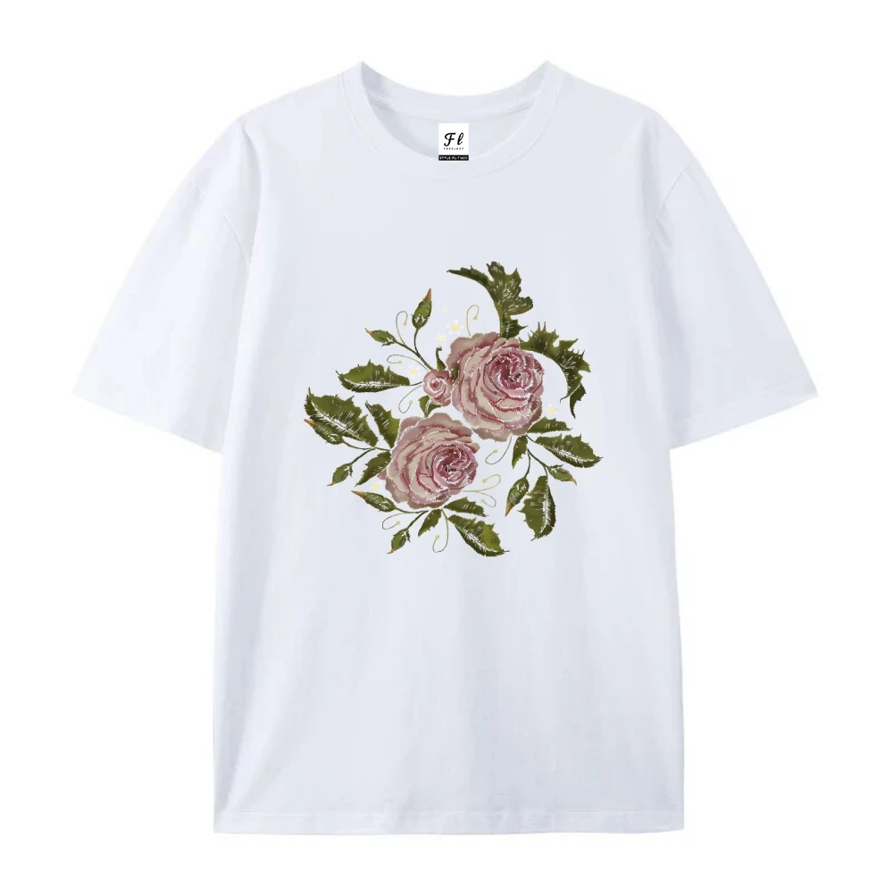 Stickerei-Druckelement-Serie, klassische Pfingstrose, chinesischer Stil, reine Baumwolle, kurzärmelig, Festival, mehrfarbig, optional, einfach