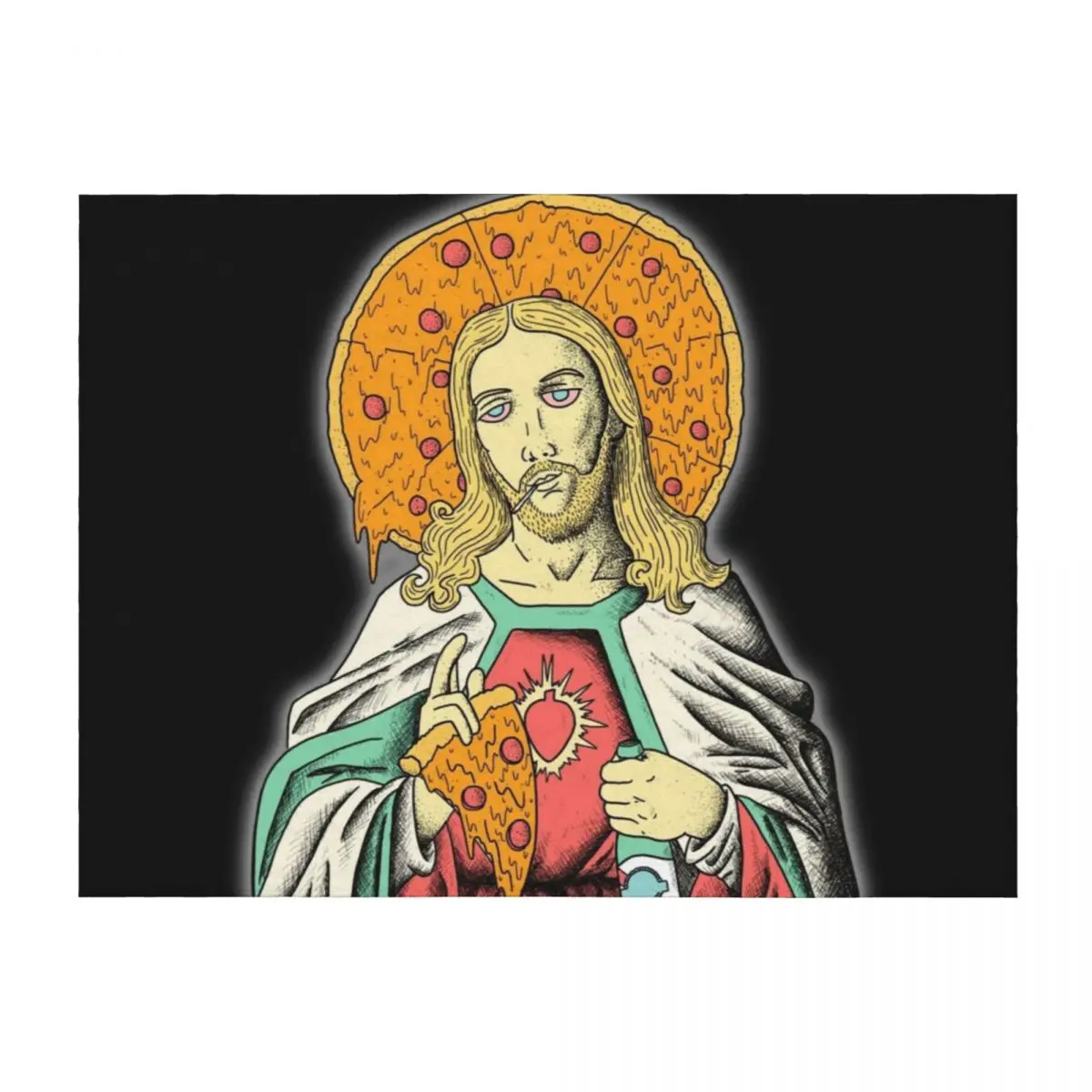 

Pizza Jesus Throw Blanket Moving christmas decoration Blankets Sofas Of Decoration Fashion Sofas Blankets
