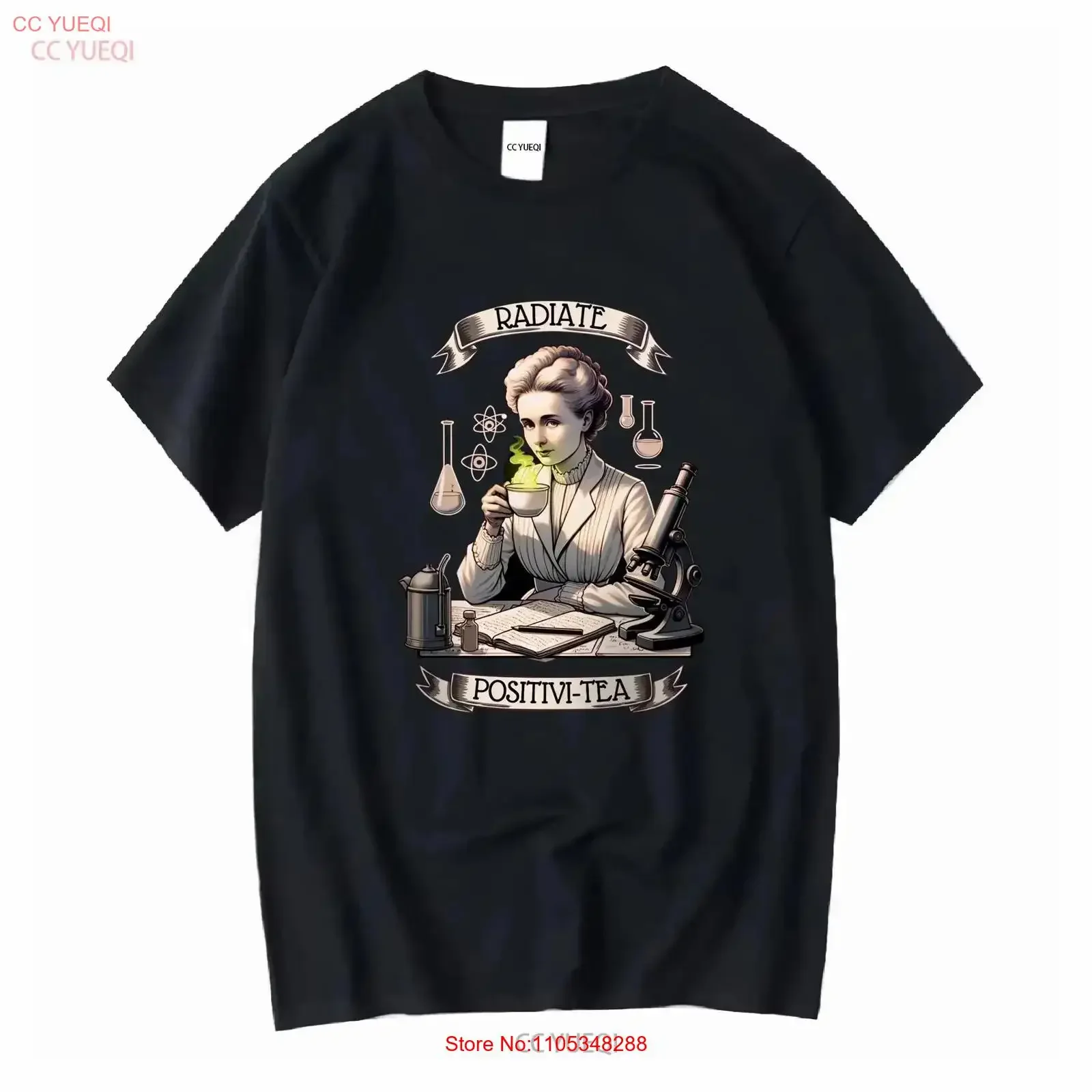 Radiate Positivi Tea Marie Curie T-Shirt für Frauen im STEM-Bereich. Ideal für einen Naturwissenschaftslehrer, einen Wissenschaftler, einen Chemiker, einen Physiker, einen Geek oder einen Nerd.