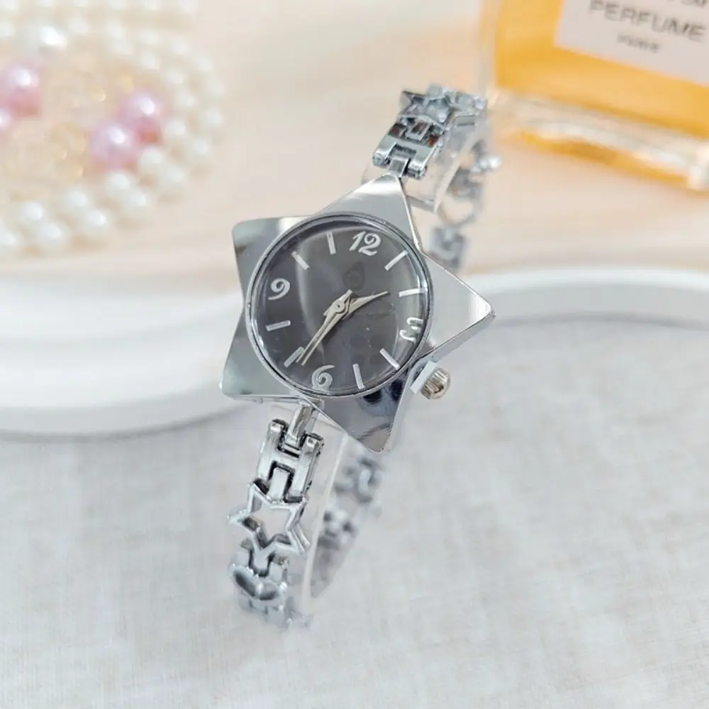 Creative Zinc Alloy Star Watch Y2k Charm Wristwatch Star Shape Bracelet Simple Gold Silver Chain Watches Woman Ladies