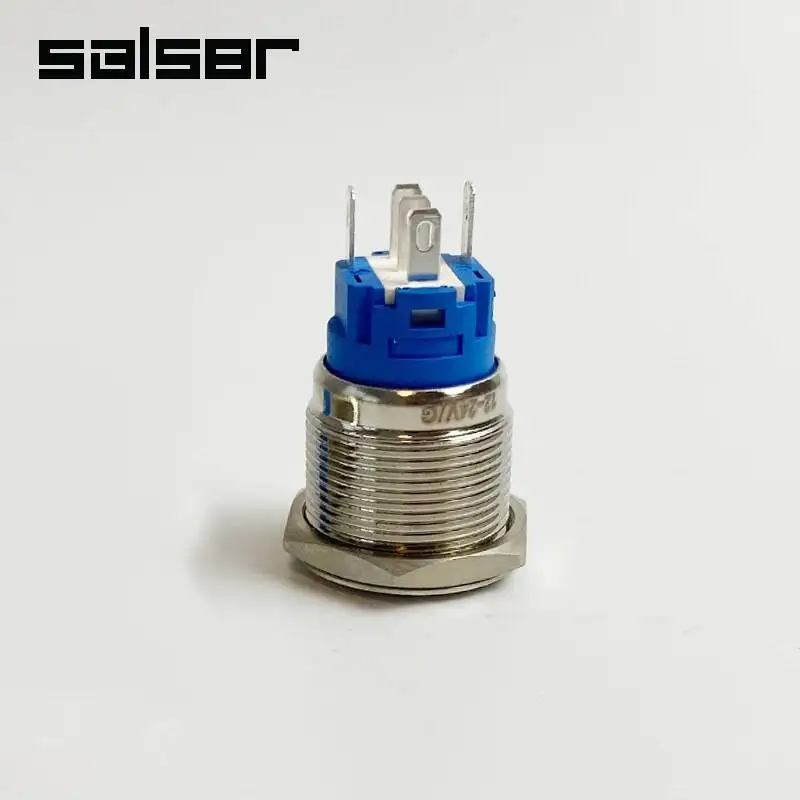 19mm Wasserdichte LED Licht Eloxiert Oxid Schwarz Momentary Rast Auto Motor PC Power 3-380V DIY Metall push Button Switch