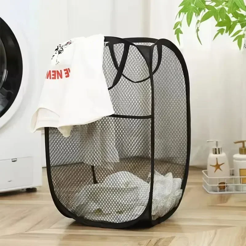

Folding Dirty Laundry Sorting Basket Washing Frame Bathroom Cloth Mesh Bag Frame Bucket Laundry Organizers Pouch Loundry bag