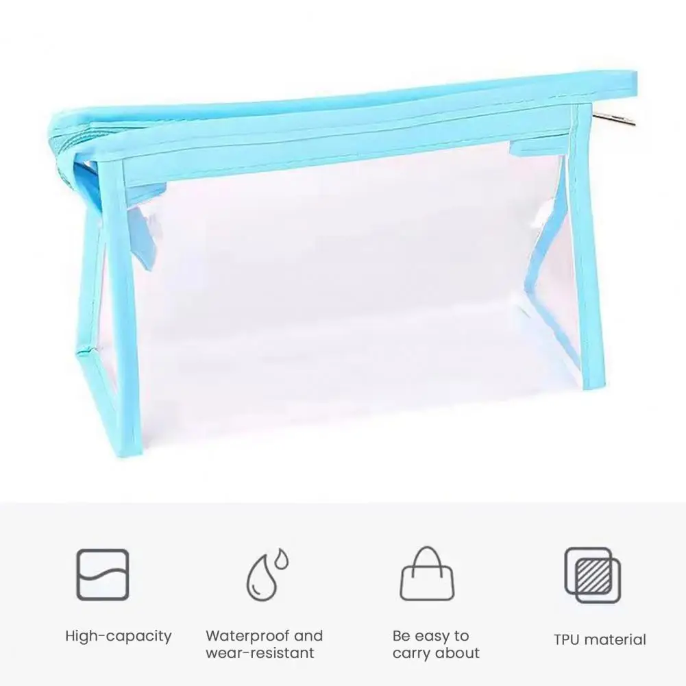 ペンケース 透明鉛筆ケース マーカーポーチセット 学校事務用品 旅行用化粧品メイク収納袋 学生用