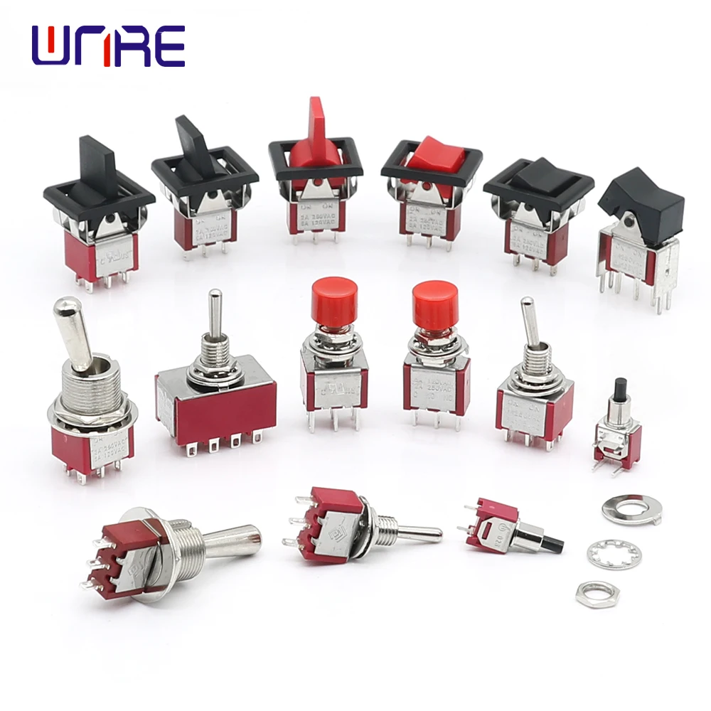 Miniature Toggle Switch 2/3/6/12Pin 2/3 Position Latching Power Button Switch Car Boat Rocker Toggle Switch Electronic Gadgets