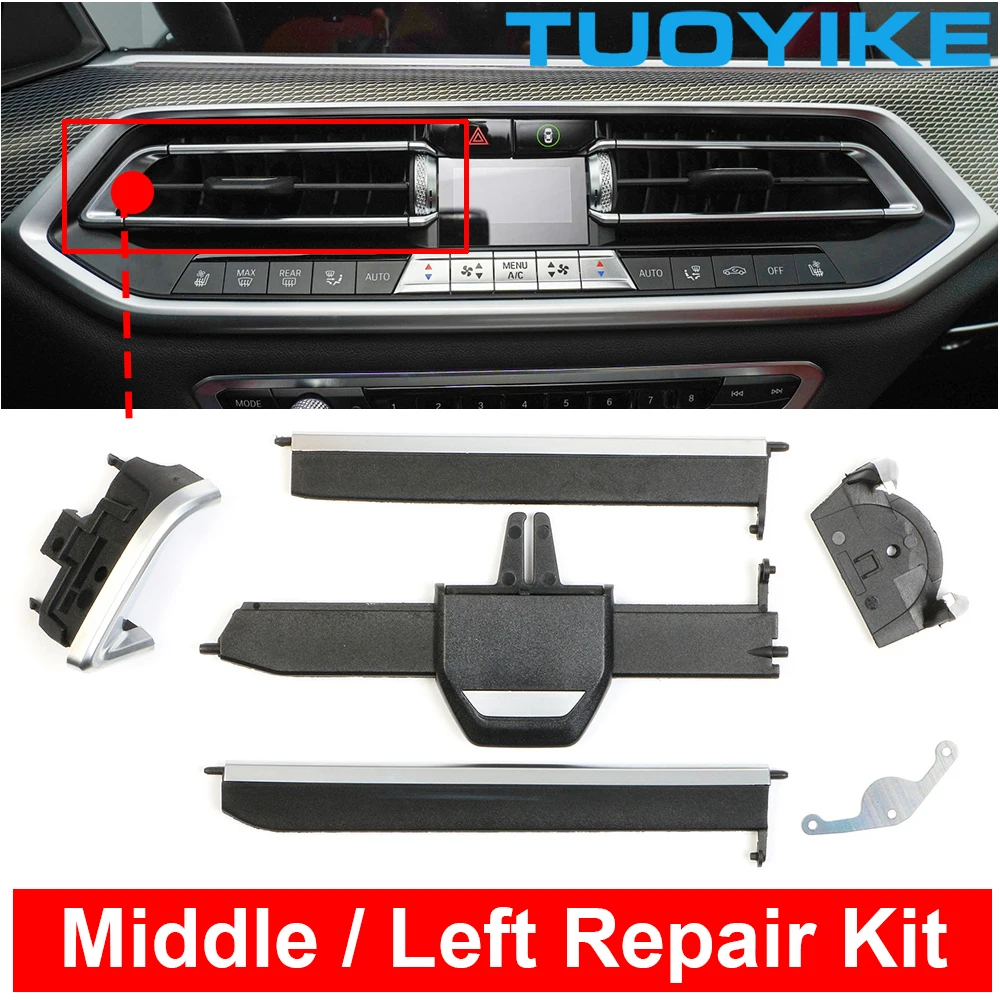 Car Front Middle Center AC Air Conditioner Vent Grille Clip Slider Repair Kit Replacement For BMW X5 X6 X7 G05 G06 G07 2019-2021