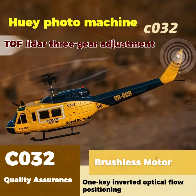 Rcera Uh1 Huey Rc Helicopter Six Channel Stunt Simulation Model Uav Optical Flow Positioning One Key Inverted Lidar 1 48 Scale