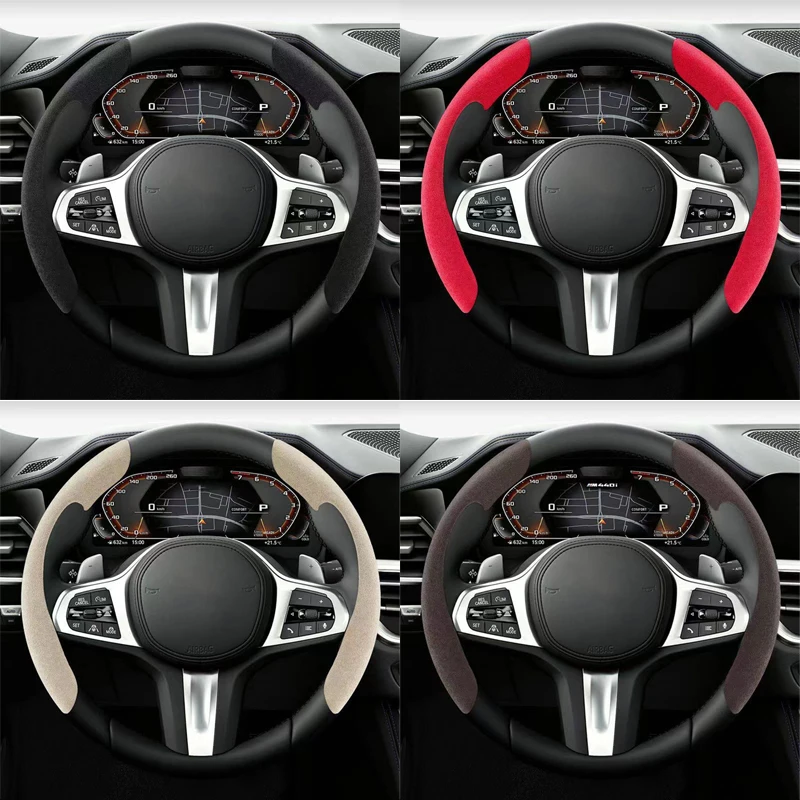 Cubierta de refuerzo para volante de coche, accesorios interiores antideslizantes para Cadillac Escalade CTS ATS SRX STS XT5 XT6