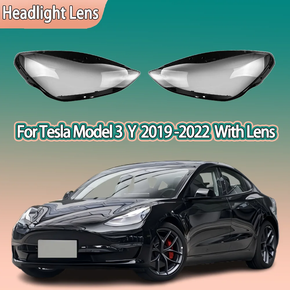 

Car Front Lights Shell For Tesla Model 3 Y 2019 2020 2021 2022 Headlight Case Headlight Lens Cover Car accessories Plexiglass