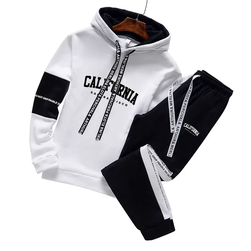 

Spring Hot Sales Casual Men's Hooded Tracksuit Outdoor Daily Sports Single Sweatshirts And Sweatpants Comfortable Print Quality