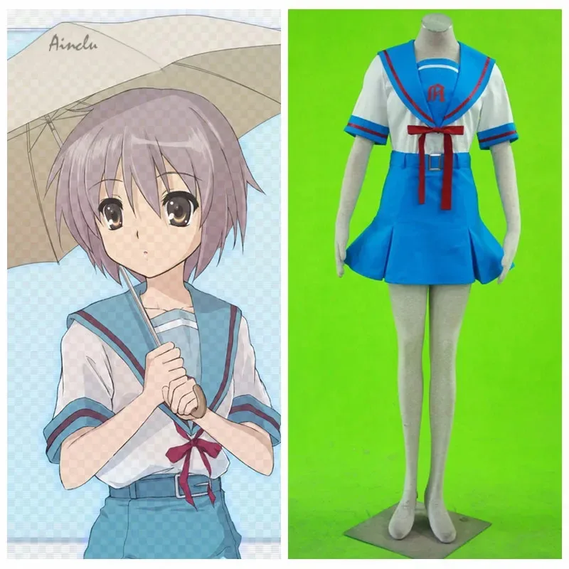 

Ainclu Anime Suzumiya Haruhi no Yuuutsu Girl School Uniform Adult Kid Halloween Cosplay Costume if;3