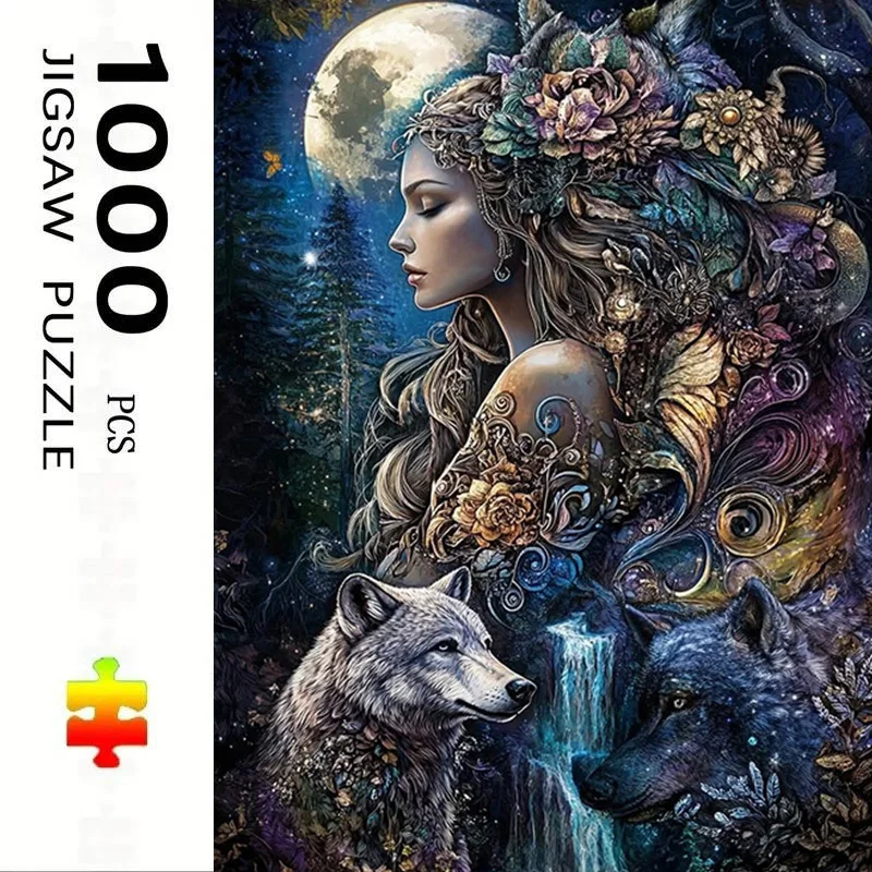 

500/1000 Pieces Jigsaw Puzzlea Wolf And a Girl Jigsaw Puzzle Educational Toy for Kids Children 's Games Christmas Gift