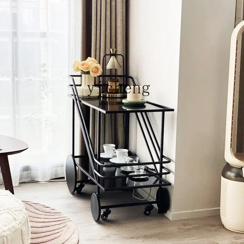 a6 dining cart mobile wine cake hand push tea cart hand push shelf side cabinet household glass trolley