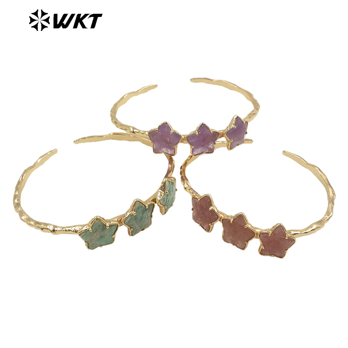 WT-B636 Fantasy Colorful Jewel Star Jewelry Lovely Design Gold-Plated Micro-Inlay Delicate Sweet Lady Bracelet