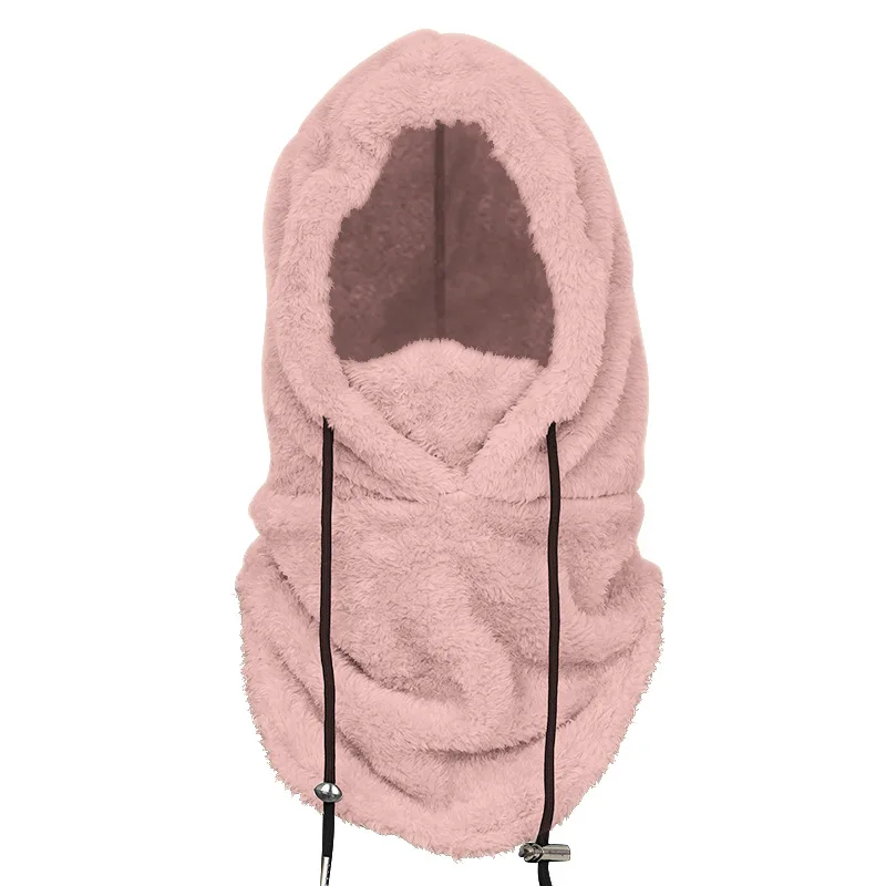 겨울 따뜻한 얼굴 마스크 북극 양털 사이클링 모자 남성 여성, 적합한 야외 낚시 스키 스노우 보드 두꺼운 후드