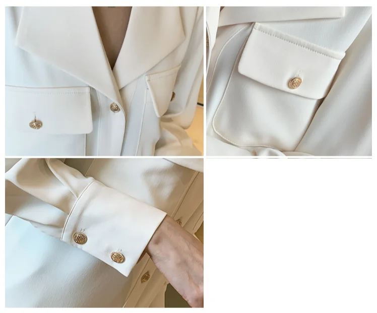 Long Sleeve Blouse Women Blusas Mujer De Moda 2024 V-Neck Office Chiffon White Blouse Shirt Women Tops Blouses Women Shirts E588