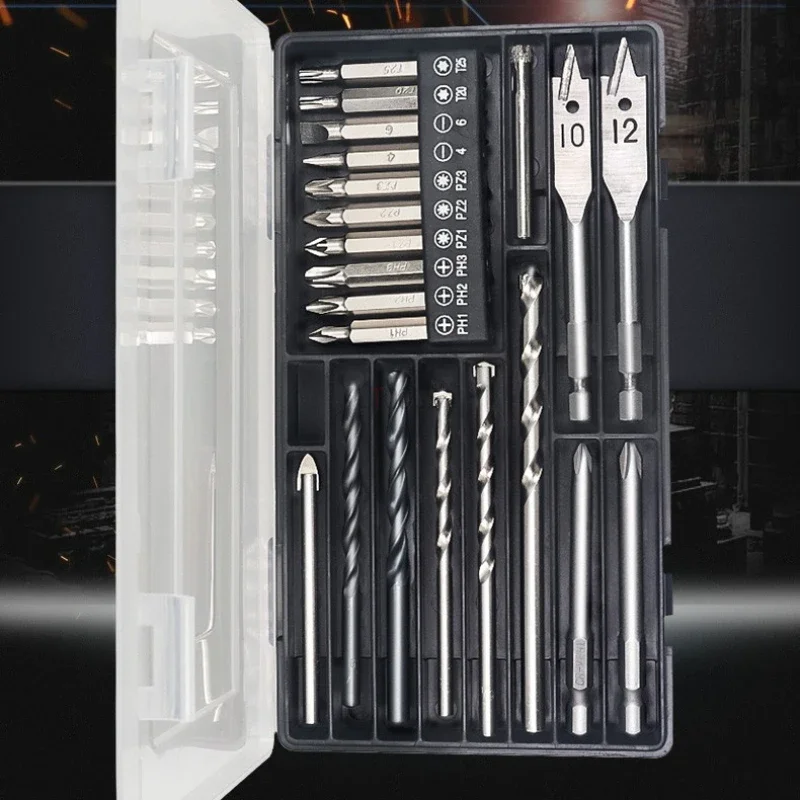 Diamond Drill Bit Bit Bit Set Electric Screwdriver Cross Screwdriver Head Flat Drill Woodworking Glass Tile Marble Hole Opener