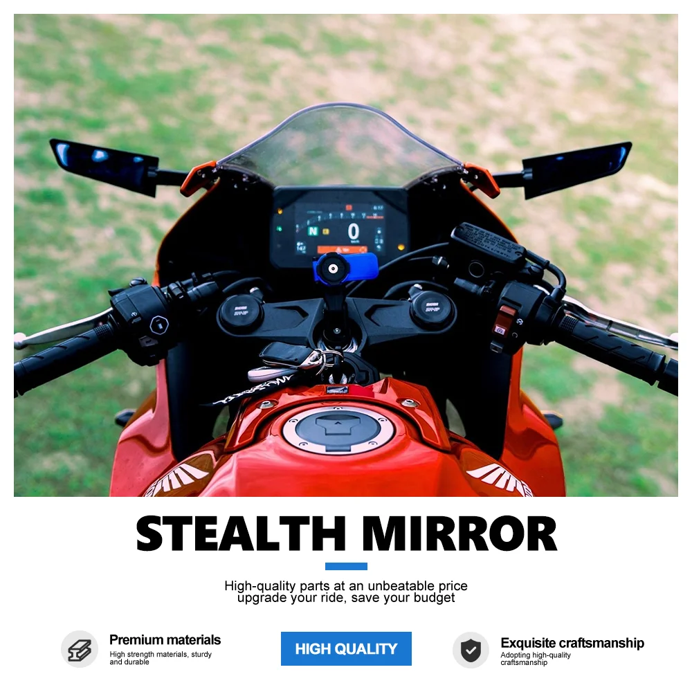 Motorcycle Stealth Wind Wing Mirror Anti Glare Blue Lens Side Rearview Mirror For Honda CBR650R 2019-2025 Replacement Parts