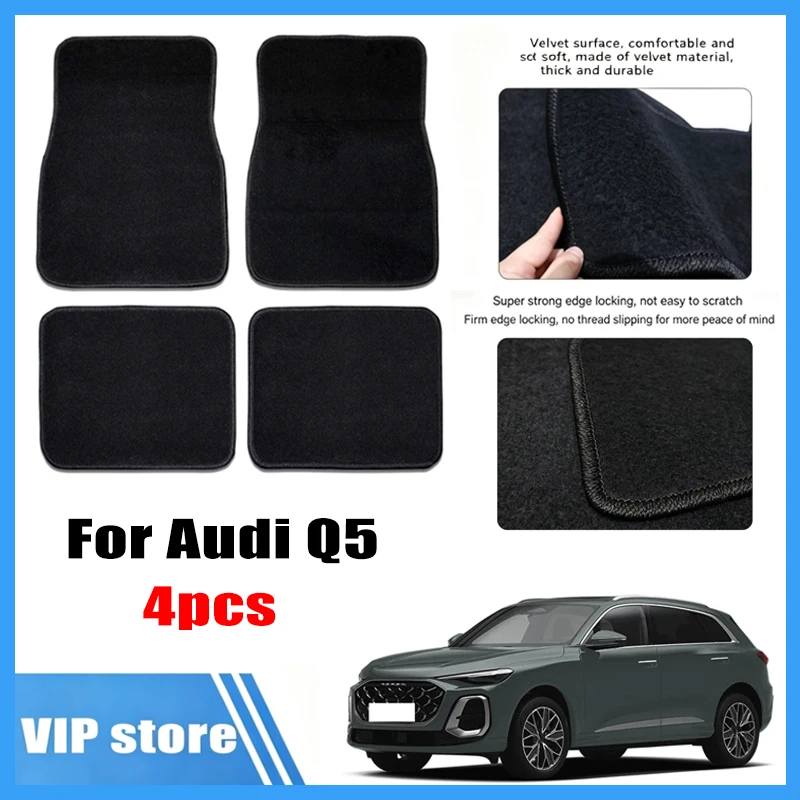 

4pcs Car Floor Mats All-Weather Easy To Clean Durable Anti-Slip Interior Protection Floor Liners For Audi Q5 Accessories