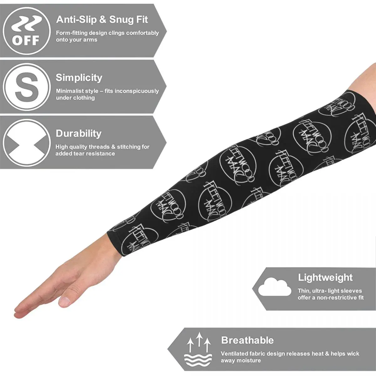 Klassisches Logo Fleetwood Mac Outdoor Armstulpen Sonne UV-Schutz Abdeckung Sommer Radfahren Tattoo Ärmel