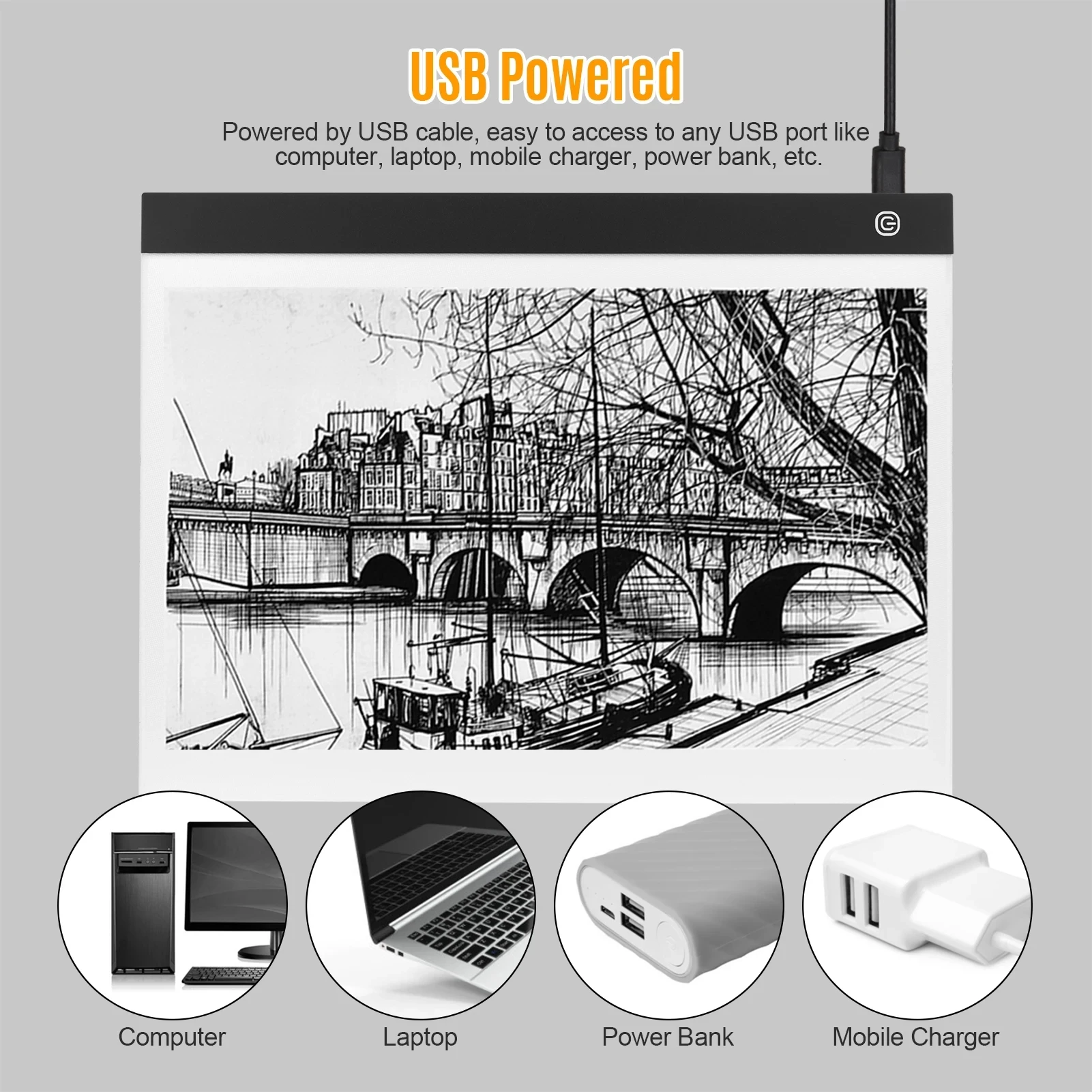 لوحة إضاءة ليد رفيعة للغاية ، لوحة إعلانات A3 ، سطوع غير متدرج ، لوحة رسم شفافة ، USB للفنان ، رسم رسوم متحركة ، هندسة معمارية