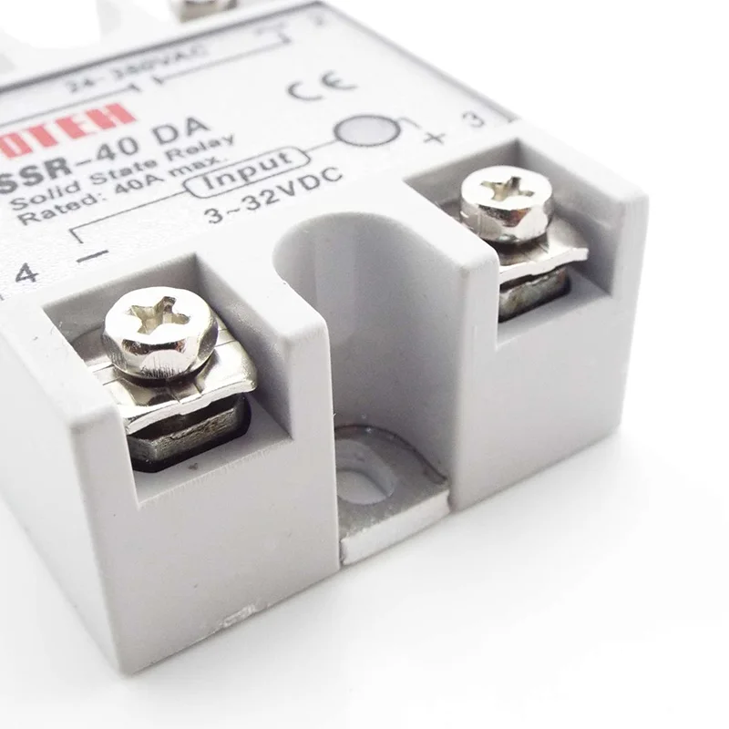 SSR-40DA 40A Solid State Relay Module 4-32V Input DC 24V 380V AC Output Power Supply Relays C1