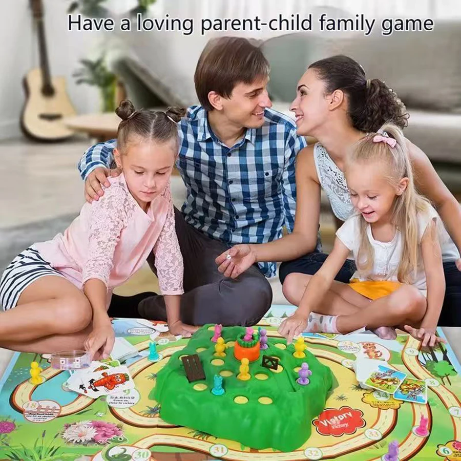1 Set- Carrot Rabbit Trap Table Board Defend Game Challenge Parent-Child Family Party Interactive Educational Puzzle Toys Gifts