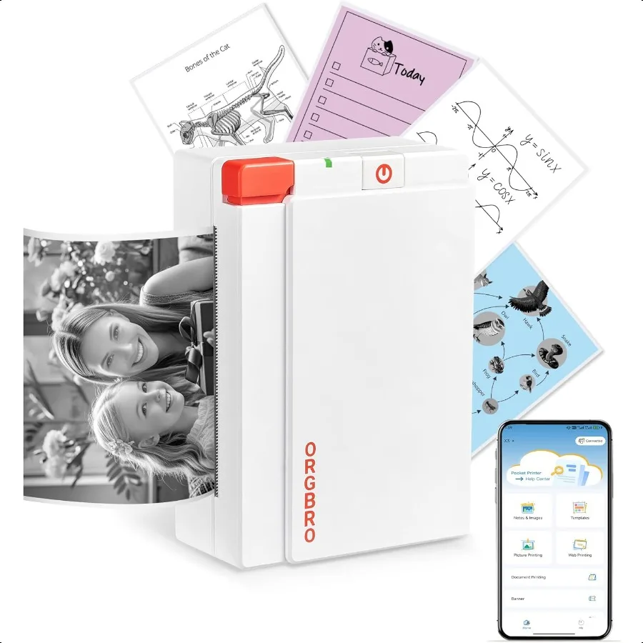 

Mini Sticker Printer hine X3 Portable Thermal Sticker Maker with 3Inch Stickers Print Pod Bluetooth Inkl Printer for Smartphone